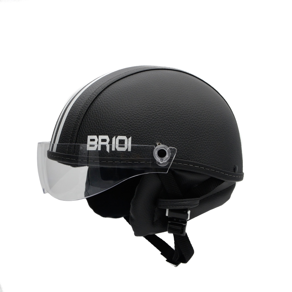 Capacete Coquinho Scooter Elétrica Bike Skate Patinete Br101 Premium Branco  Viseira Fume (G - VESTE 59/60)