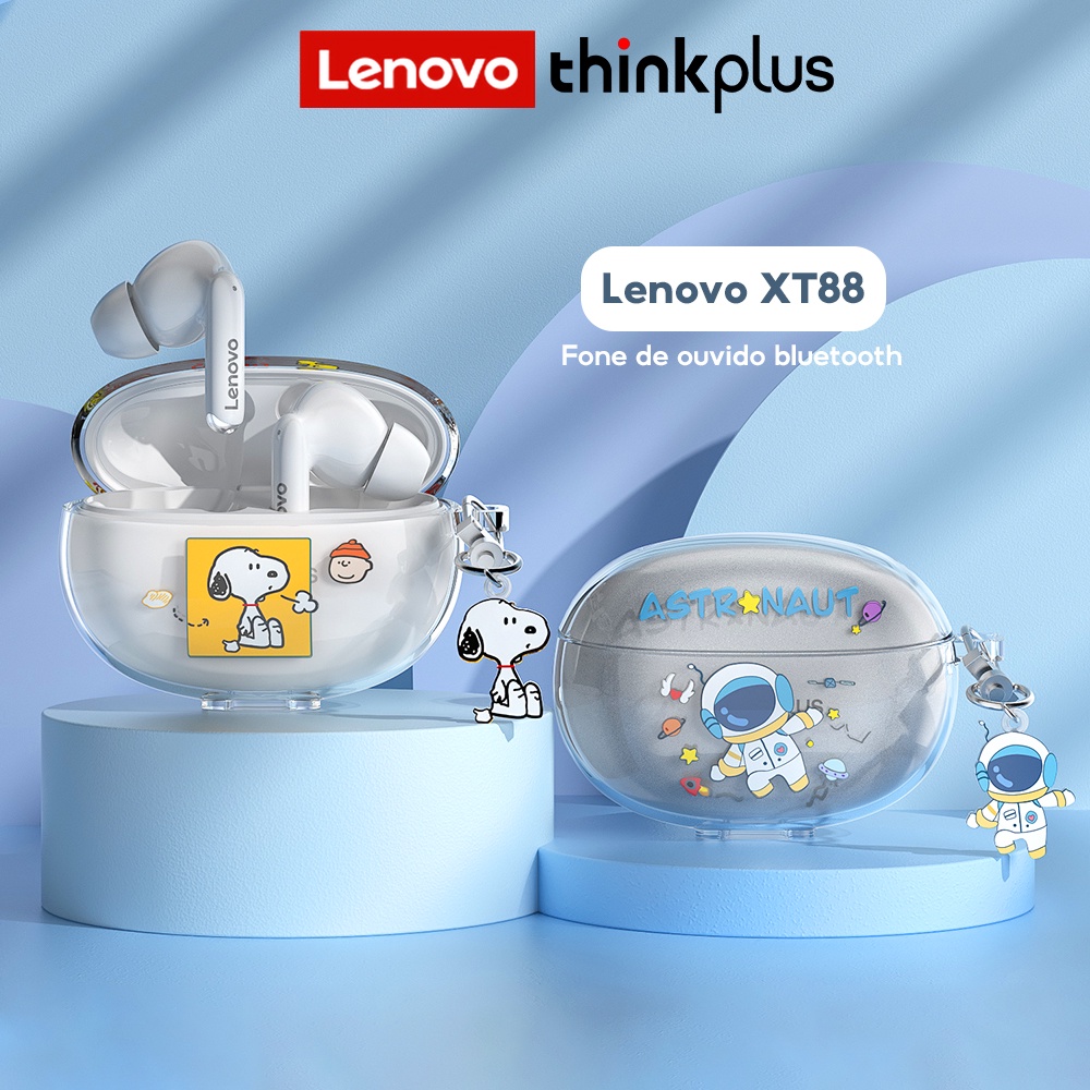 Lenovo XT88 TWS Fone De Ouvido Bluetooth Fofo Fones Sem Fio Com Microfone Mini Corrida Meia-in Esportiva Super Longa Vida Útil Da Bateria