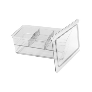 Organizador Retangular com Divisória Retrô Coza 27,8 x 17,5 x 11 cm Cristal