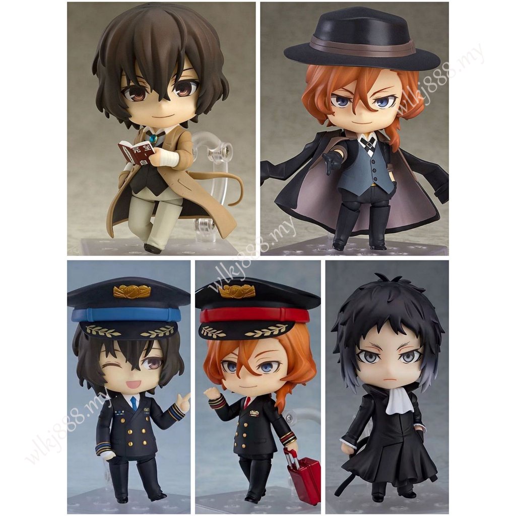 Nendoroid Bungo Stray Dogs1415 Nakahara Chuya 1414 Dazai Osamu 1191 Ryunosuke Akutagawaedit Mudança De Face Articulado Ação Figura Modelo Bonecas