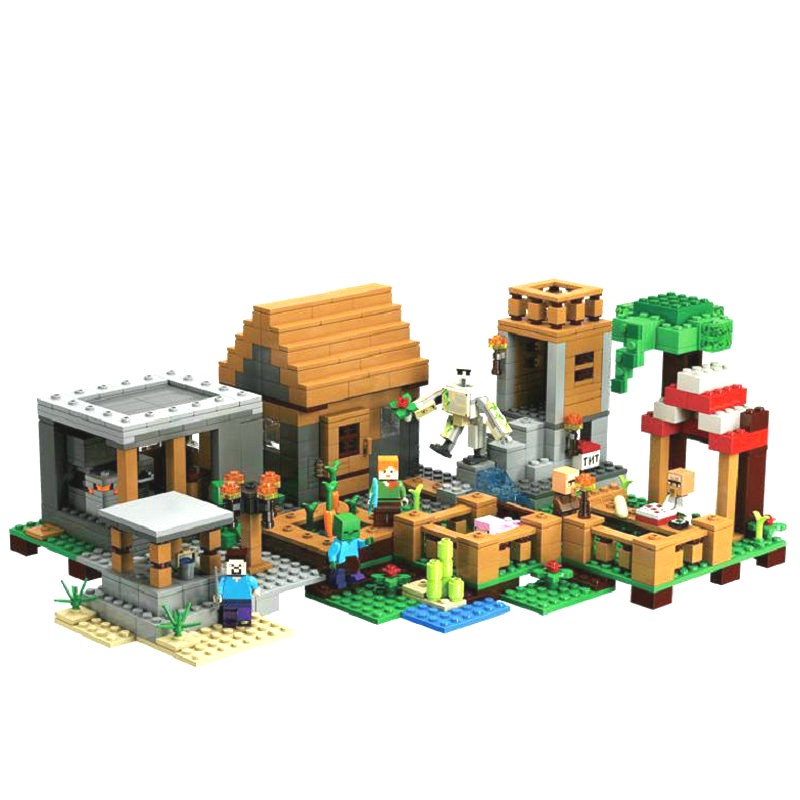 Bloco De 6 Peças Minecraft Bonecos De Construção De Blocos De Adequados  Para Personagens Lego World Mini My Series Kids Toys Gift