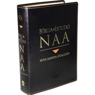 Bíblia de Estudo | Nova Almeida Atualizada | Capa Couro PU | Preta Com CAIXA BOX em Oferta na Shopee