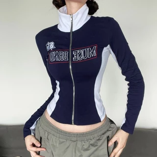 Y2K Jaquetas Manga Comprida Patchwork Gola Baixa Top Streetwear Sexy Fofo Zip Up Roupas Nova Jaqueta De Motocicleta em Promoção na Shopee Y2K Jaquetas Manga Comprida Patchwork Gola Baixa Top Streetwear Sexy Fofo Zip Up Roupas Nova Jaqueta De Motocicleta