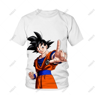 Novo desenho animado Goku Dragon Ball 3d Impressão Digital T-shirt Elástica  de Manga Curta para Meninos e Meninas