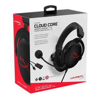 Headset Gamer HyperX Cloud Core 7.1 com fio , Drivers 53mm, USB e P3 HX-HSCC-2-BK/WW - Preto