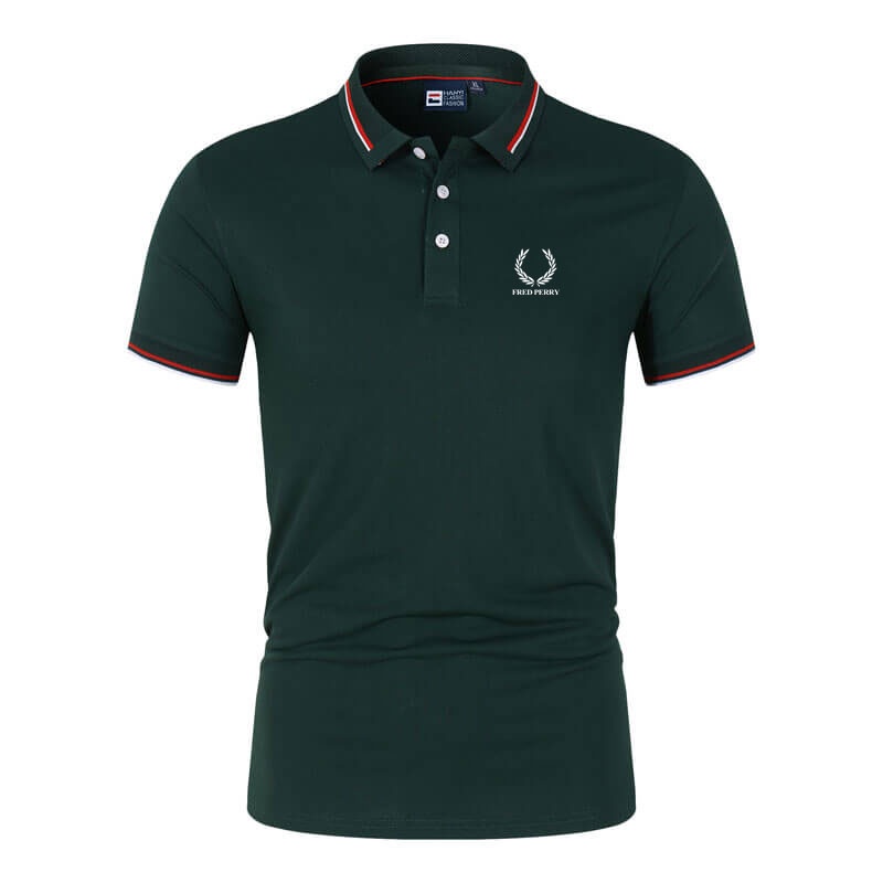 8 Cores fred perry Summer Business Men's Polo Shirt Manga Curta Moda Homem M-4Xl 4011