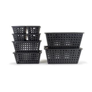 Kit Cesta Organizadora Coza One 8 Peças Preto