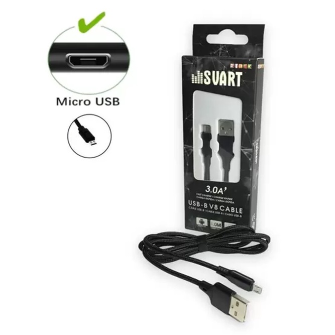 Cabo Usb Tipo B V8 2m Preto Svart Techone | Shopee Brasil