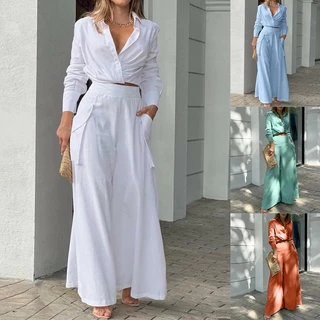 Conjunto De Calças Femininas Camisa Moda Casual