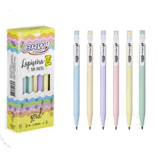 Caixa Lapiseira 0.7 mm Tom Pastel BRW Escolar Kit c/ 12 Unds
