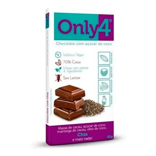 Chocolate 70% Cacau com Chia Zero Only4 80g