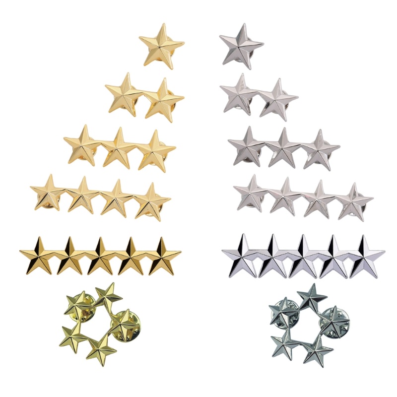 Alfinetes De Lapela Com 5 Ângulos Star Badge Fashion Pins Prata/Ouro Metal Pin Decorações De Fantasia Para Mulheres Homens