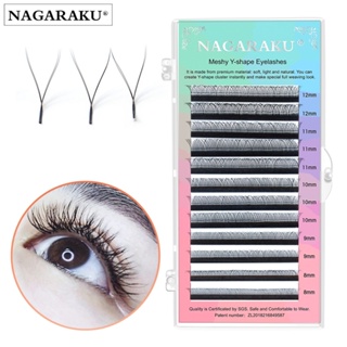 Nagaraku Yy Forma Mão Tecido Premium Mink Luz Suave Cílios Naturais Extensão De Maquiagem Malha Net Cruz Cílios Postiços