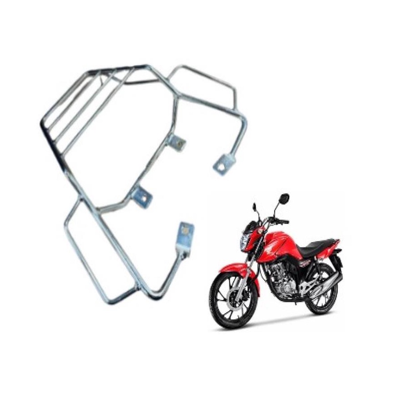 Bagageiro Com alca Churrasqueira Cromado Honda Fan Start 160