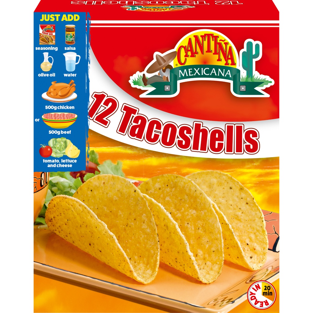12 unidades de de Taco Shells Cantina Mexicana 150g Shopee Brasil