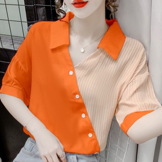 Mulheres Blusa Elegante Camisa de Manga Curta 2023 Moda Primavera