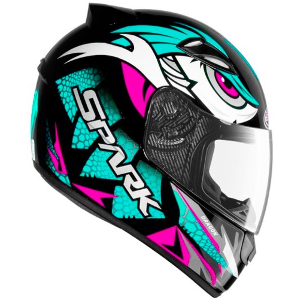 Capacete Ebf New Spark Dragon Verde E Rosa Shopee Brasil