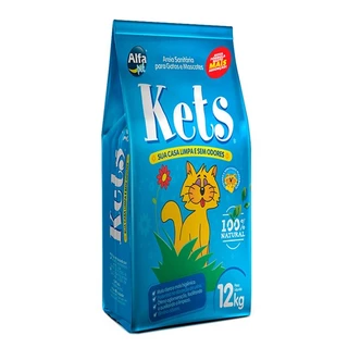 Areia Higiênica Kets Para Gatos 12kg