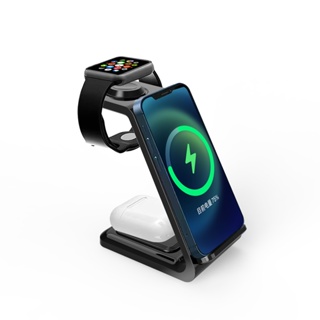 Carregador Sem Fio Carregador Sem Fio Iphone Suporte para Carregador Apple  Watch Base de Carregamento Sem Fio 3 em 1 