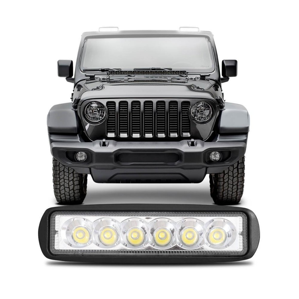 Farol de Milha Automotivo Auxiliar 6 Leds 18w Carro Moto Offroad