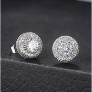 Luxo Punk 2021 Trend Jewellery Brincos para mulheres Iced Out Zircon Hip Hop Masculino Piercings Brincos de piercings redondos dourados DVP77-060-6