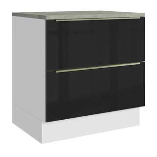 Balcão 80 cm 2 Gavetas Branco/Preto Lux Madesa em Oferta na Shopee