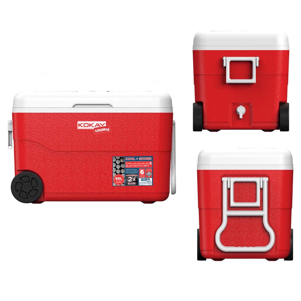 Caixa Térmica Com Som Bluetooth 55 Litros C/ Rodas Kokay | Shopee Brasil