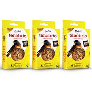 Tenébrio Desidratado Larva P/ Aves Peixes Roedores - 15g - 3 un