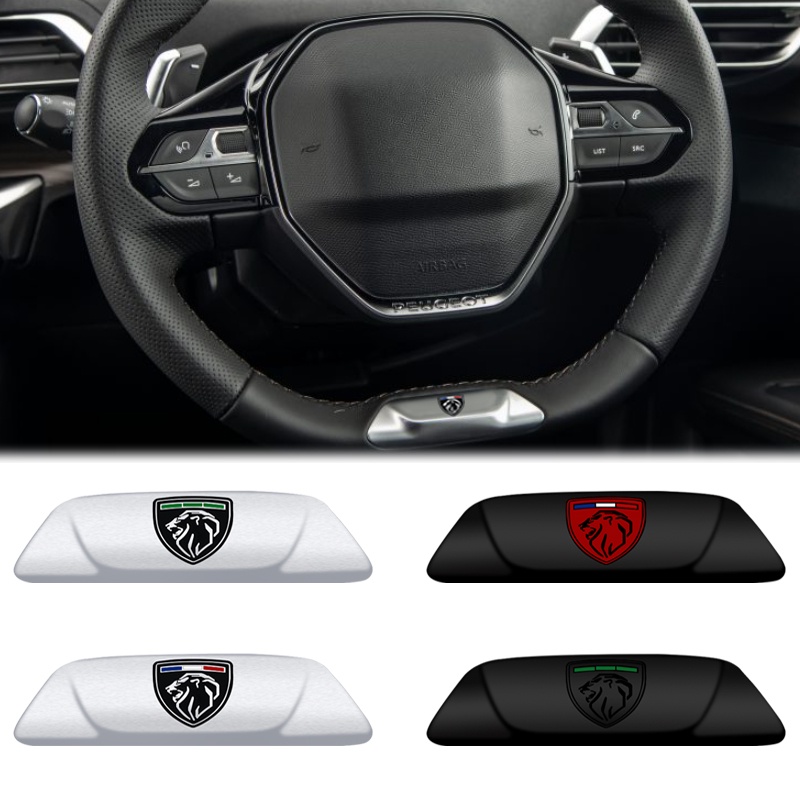 1pç 9.1x2,8cm Adesivo Decorativo Para Emblema De Volante De Carro Decalque Peugeot Lion 5008 4008 308 208