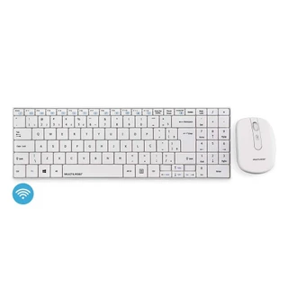 Teclado E Mouse Sem Fio 2.4 Ghz Multimidia Branco Usb Slim Tc203