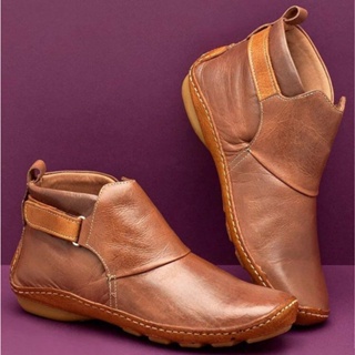 Botas Femininas Cano Curto Invierno Mujer Botines De Couro Impermeáveis