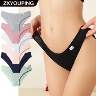 Kit 5 Novas Calcinhas De Algodão Para Mulheres Conforto Suave Cintura Média S-XXL Mais Roupa Íntima De Tamanho Liso
