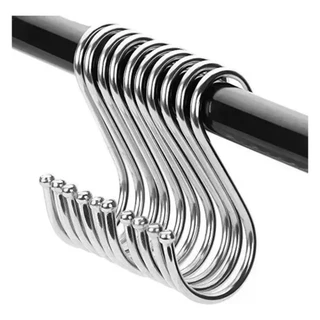 Kit 50 Ganchos S Aço Inox Utensílios Barra Suporte Cozinha