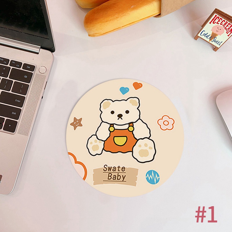 Bases Para Ratos Cute Strawberry Bear Mouse Pad Coasters Computador ...