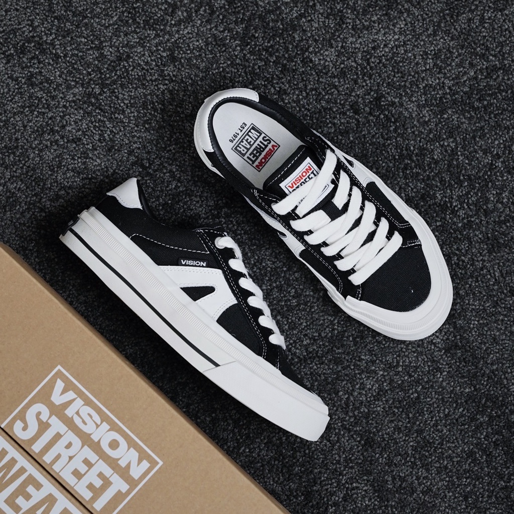 Vision Street Wear Tênis Casual Preto Low-Top De Skate Unisexo
