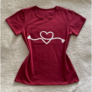 Kit 2 peças - Fé Esperança e amor - coração - Tshirt Feminina Camiseta Baby Look 100 % Algodão