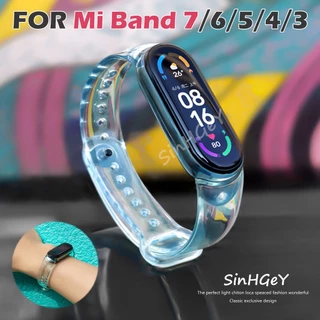 Pulseira De Silicone Para Xiaomi Mi Band 7 Correia 6/5/4/3 Substituição De Descoloração