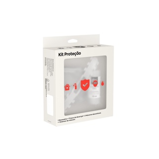 Kit Proteção Pessoal Coza Máscara e Porta Álcool em Gel Natural