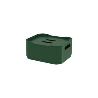 Cesta Organizadora com Tampa Pequena Coza Fit 18,5 x 15 x 8,3 cm Verde Palm