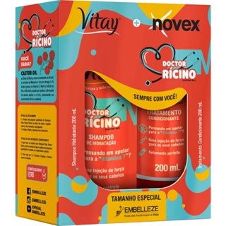 Kit Shampoo e Condicionador Vitay Novex Doctor Rícino 200ml