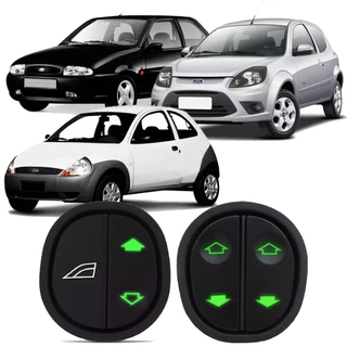 Botão Interruptor Vidro Elétrico Simples / Duplo - Ford Fiesta, Ka e Novo Ka