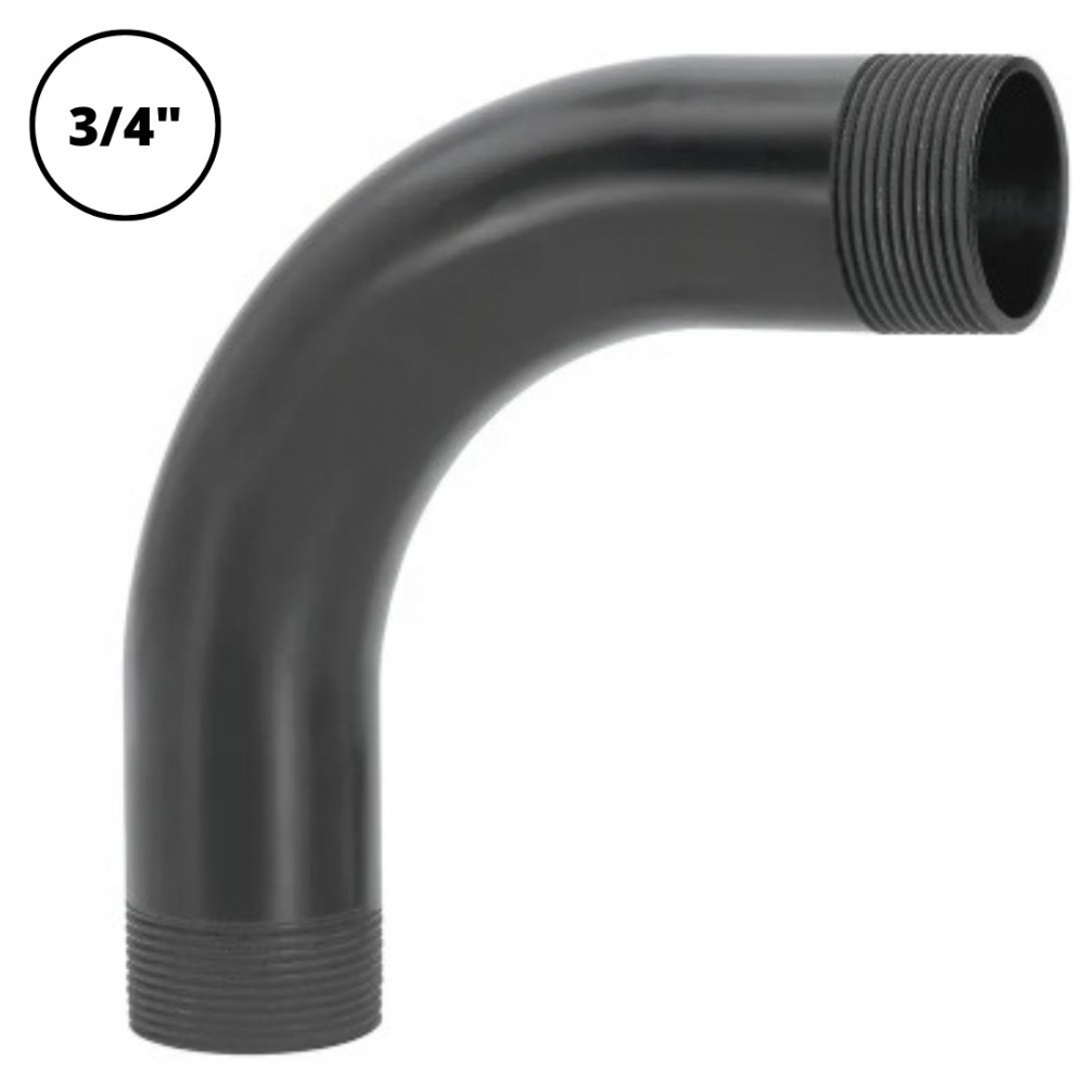 CURVA PVC ROSCÁVEL ANTICHAMA PARA ELETRODUTO 3/4 X 90 PRETA