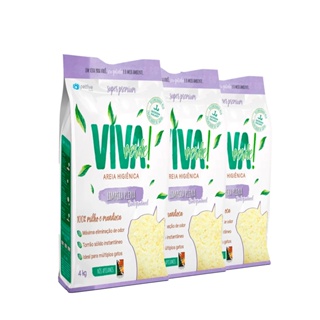 Kit 3 Areia Higiênica Viva Verde Limpeza Plena PetFive
