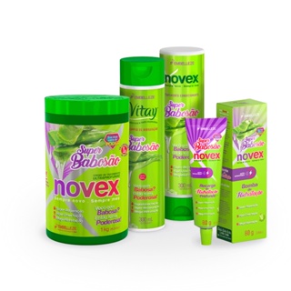 KIT NOVEX RECARGA SUPER BABOSÃO - SHAMPOO, CONDICIONADOR, MÁSCARA DE 1KG E RECARGA SUPER BABOSÃO DE 80G