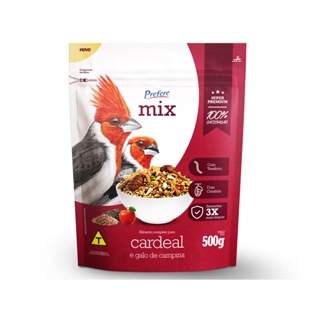 Alimento Mistura Sementes P/ Cardeal e Galo de Campina 500Gr