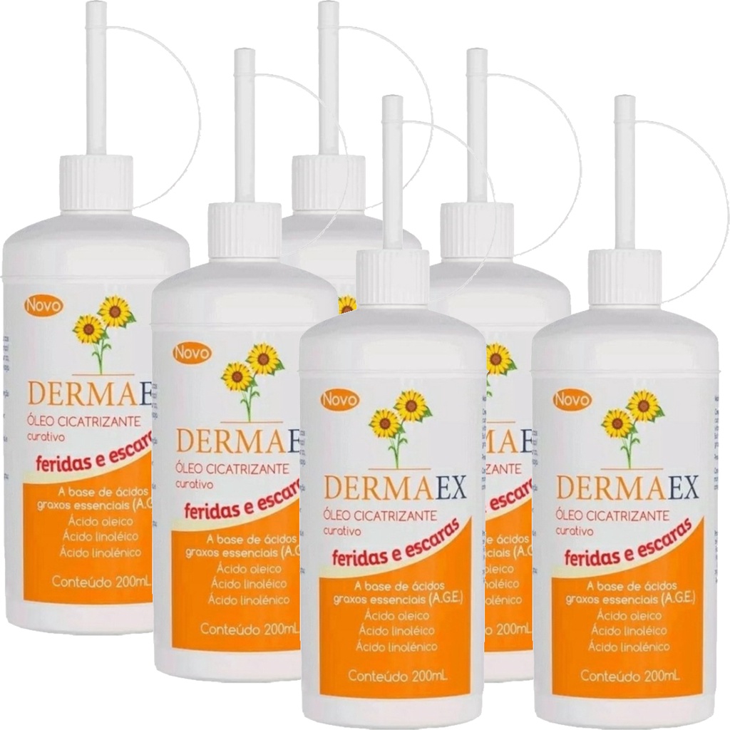 Kit 6x Dermaex Óleo De Girassol Cicatrizante Curativo Para Feridas ...