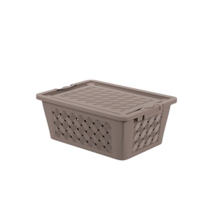 Cesta Organizadora Com Tampa Coza Click 37 x 27 x 15 cm Warm Gray
