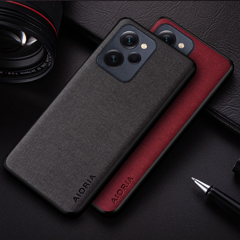 Estojo Para Xiaomi poco x5 Pro Leve E Durável De Cor Sólida Capa De Couro Têxtil Simples