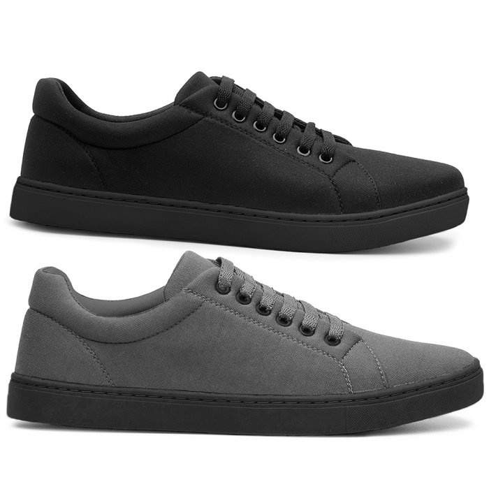 Kit 2 Pares Tênis Masculino Casual Super Promoção Preto + Cinza