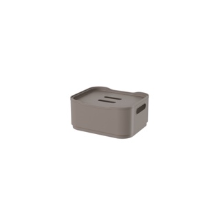 Cesta Organizadora com Tampa Pequena Coza Fit 18,5 x 15 x 8,3 cm Warm Gray
